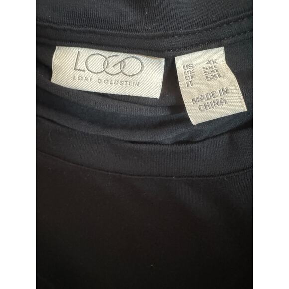 LOGO by Lori Goldstein Regular Rayon 230 Elbow Sleeve Dress Black 4X - Picture 12 of 13